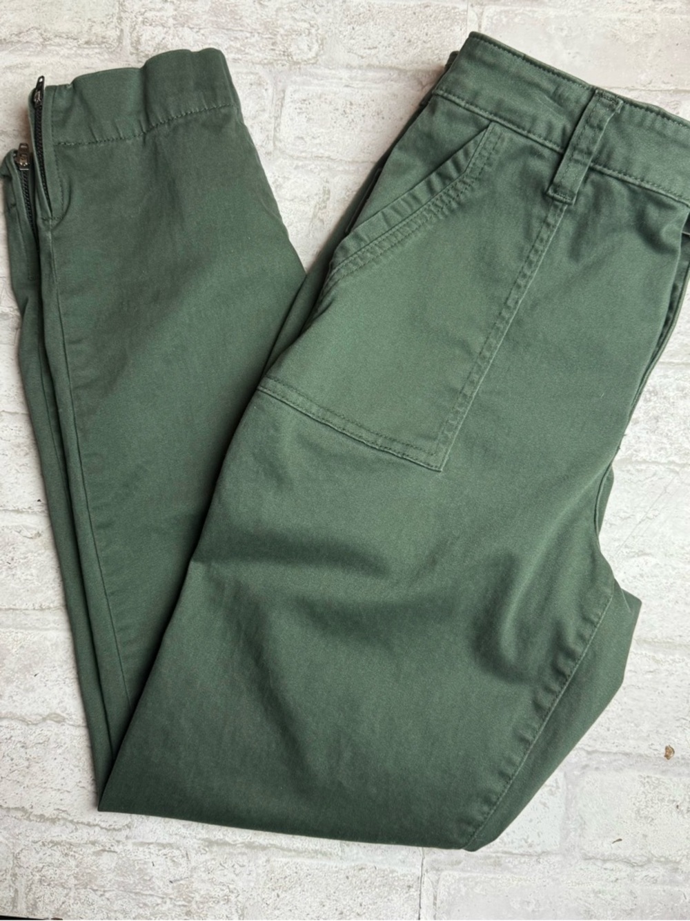 Kut From The Kloth Chris High Rise Straight Leg Green Canvas Pants EUC 6😍
